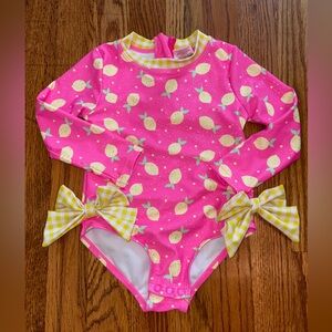 Betsey Johnson Pink Lemon Print Kids One Piece Swimsuit 24M